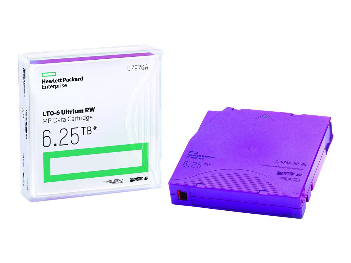 HPE RW Data Cartridge - LTO Ultrium 6 x 20 - 2.5 To - support de stockage