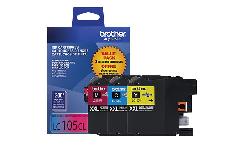 Brother LC105CL XXL - Super High Yield - yellow, cyan, magenta - original - ink cartridge