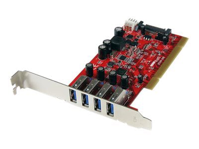 StarTech.com Quad Port PCI USB 3.0 Controller Card with SATA Power - 5Gbps