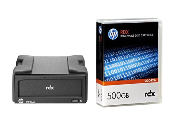 HPE RDX Removable Disk Backup System - RDX drive - SuperSpeed USB 3.0 - with 500 GB Cartridge