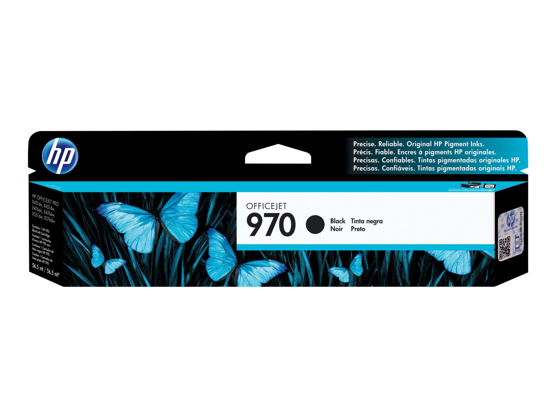 HP 970 (CN621AM) Original Standard Yield Inkjet Ink Cartridge - Single Pack - Black - 1 Each