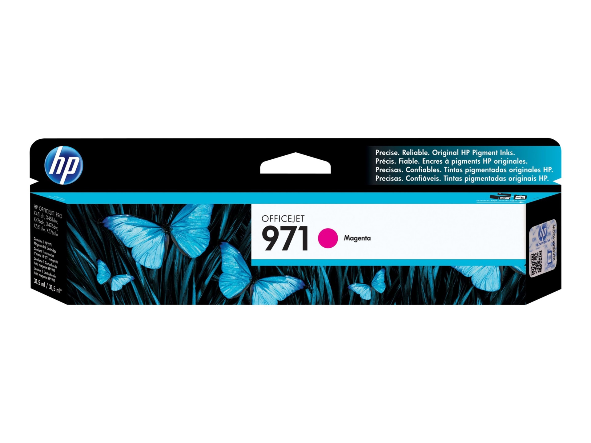 HP 971 (CN623AM) Original Inkjet Ink Cartridge - Single Pack - Magenta - 1 Each