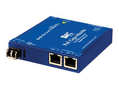 B&B PoE+ Giga-MiniMc - fiber media converter - 10Mb LAN, 100Mb LAN, GigE
