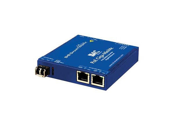 B&B PoE+ Giga-MiniMc - fiber media converter - 10Mb LAN, 100Mb LAN, GigE