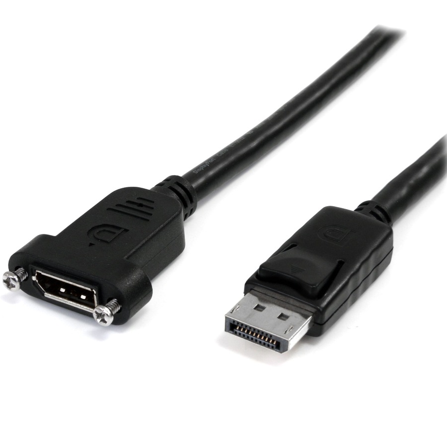 Thumbnail 2 of 4 for StarTech.com 3ft (1m) Panel Mount DisplayPort Cable, 4K x 2K Video, DisplayPort 1.2 Extension Cable Male to Female, DP