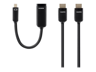 Belkin Mini DisplayPort to HDTV Cable - video / audio cable kit - DisplayPort / HDMI - 8 ft