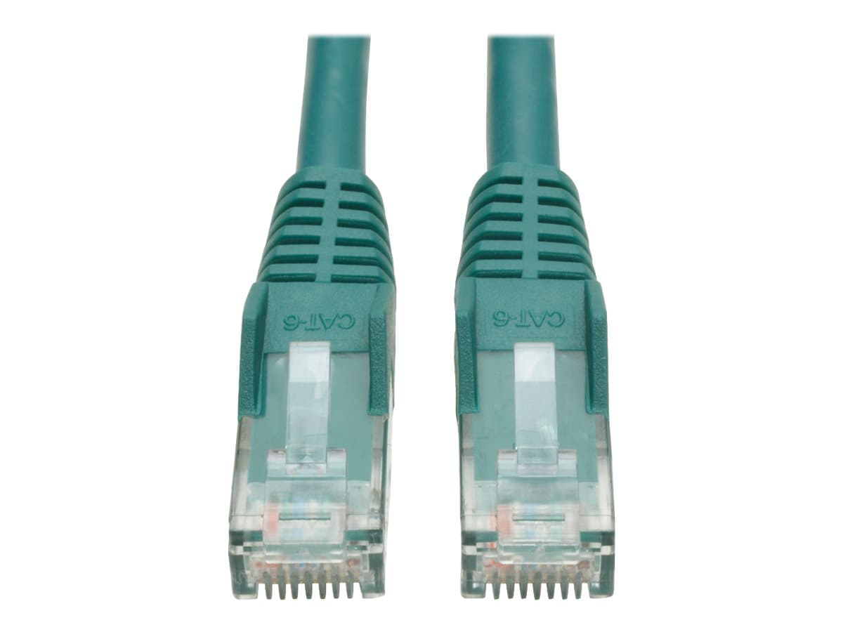 Eaton Tripp Lite Series Cat6 Gigabit Snagless Molded (UTP) Ethernet Cable (RJ45 M/M), PoE, Green, 1 ft. (0.31 m) - patch