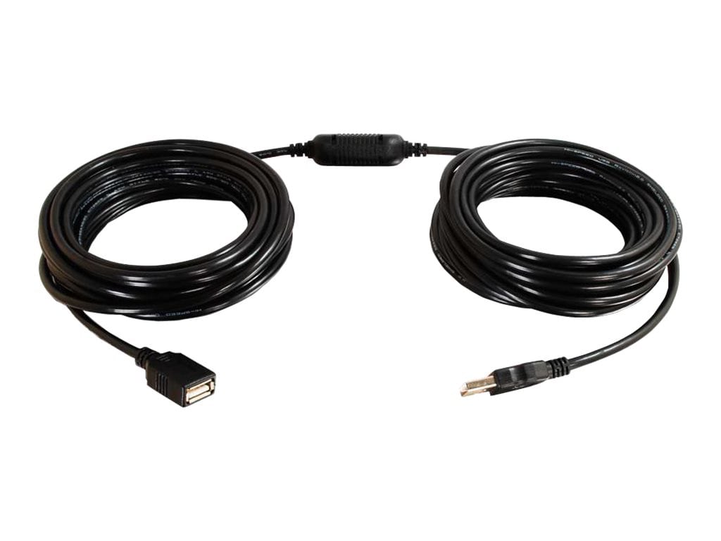 C2G 25ft USB Extension Cable - Active USB A to USB A Extension Cable with Center Boost - USB 2.0 - M/F