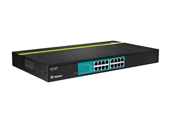 TRENDnet TPE T160 PoE+ Switch - switch - 16 ports - rack-mountable