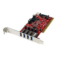 StarTech.com Quad Port PCI SuperSpeed USB 3 Controller Card with SATA Power