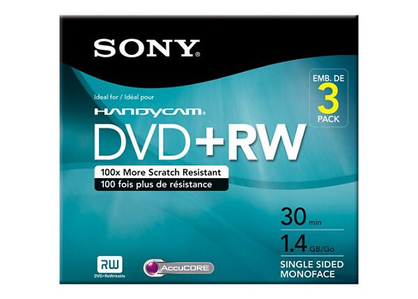 Sony 3DPW30R2HC - DVD+RW x 3 - 1.4 GB - storage media