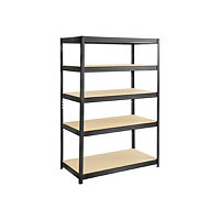 Safco - shelf rack - 5 shelves - black