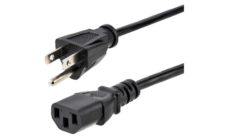 StarTech.com 12ft (3.6m) Computer Power Cord, NEMA 5-15P to