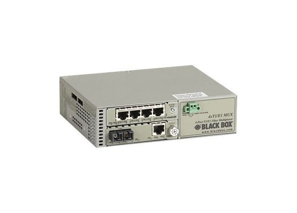Black Box T1/E1 to Fiber Mux with LAN Connector - multiplexor