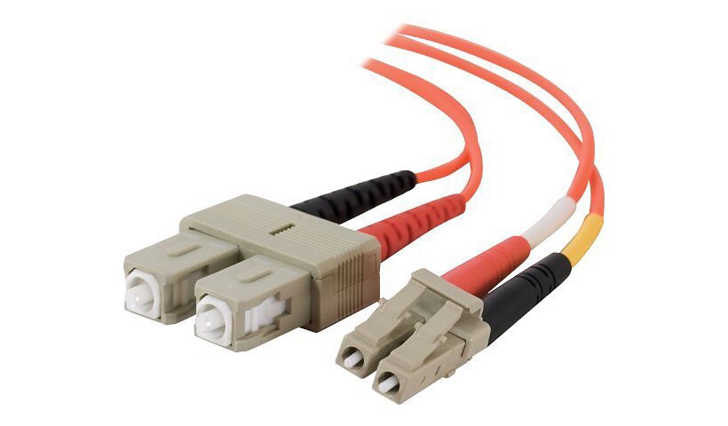 C2G 8m LC-SC 50/125 OM2 Duplex Multimode PVC Fiber Optic Cable - Orange - p