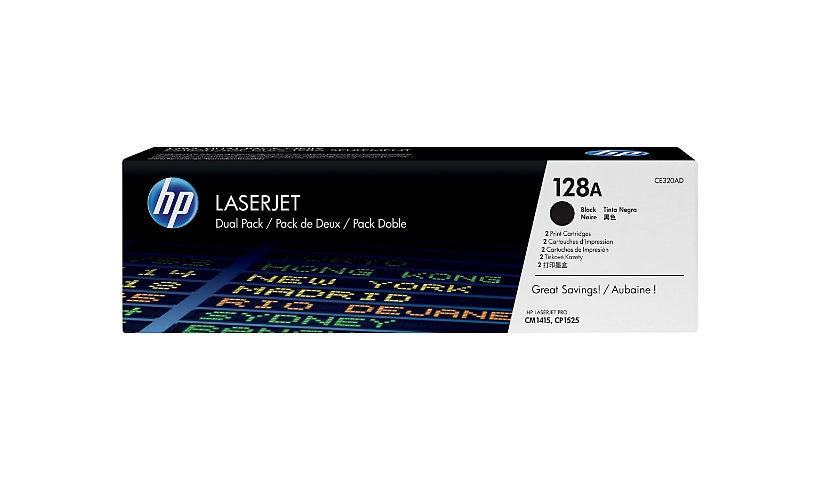 HP 128A - 2-pack - black - original - LaserJet - toner cartridge (CE320AD)