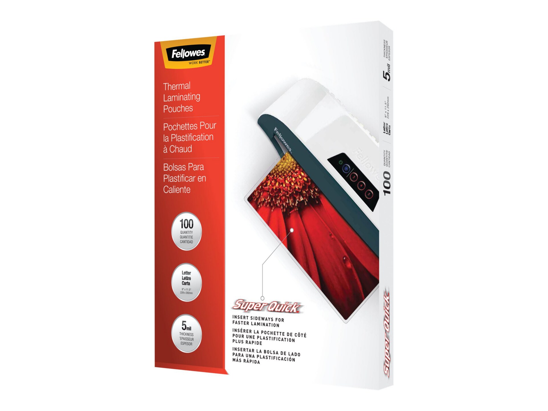 Fellowes SuperQuick - 100-pack - clear - glossy - 11.5 in x 9.02 in - lamin