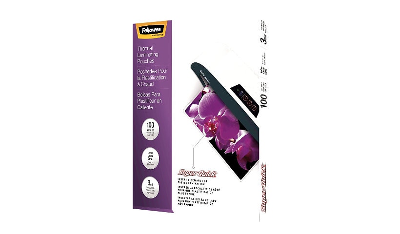 Fellowes SuperQuick - 100-pack - clear - 11.5 in x 9.02 in - glossy laminat