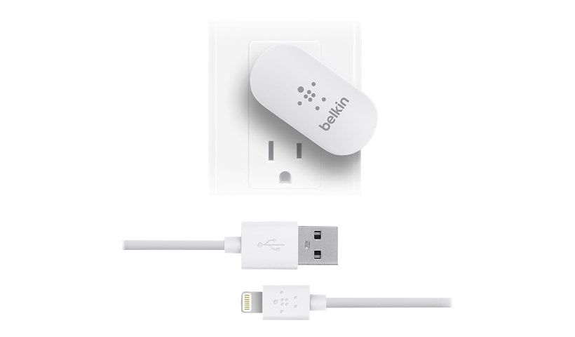 Belkin Swivel Charger + Lightning ChargeSync Cable 2.1 AMP - White