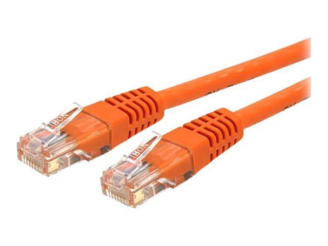 StarTech.com 15ft CAT6 Ethernet Cable - Orange CAT 6 Gigabit Wire 100W PoE 650MHz Molded Patch Cord