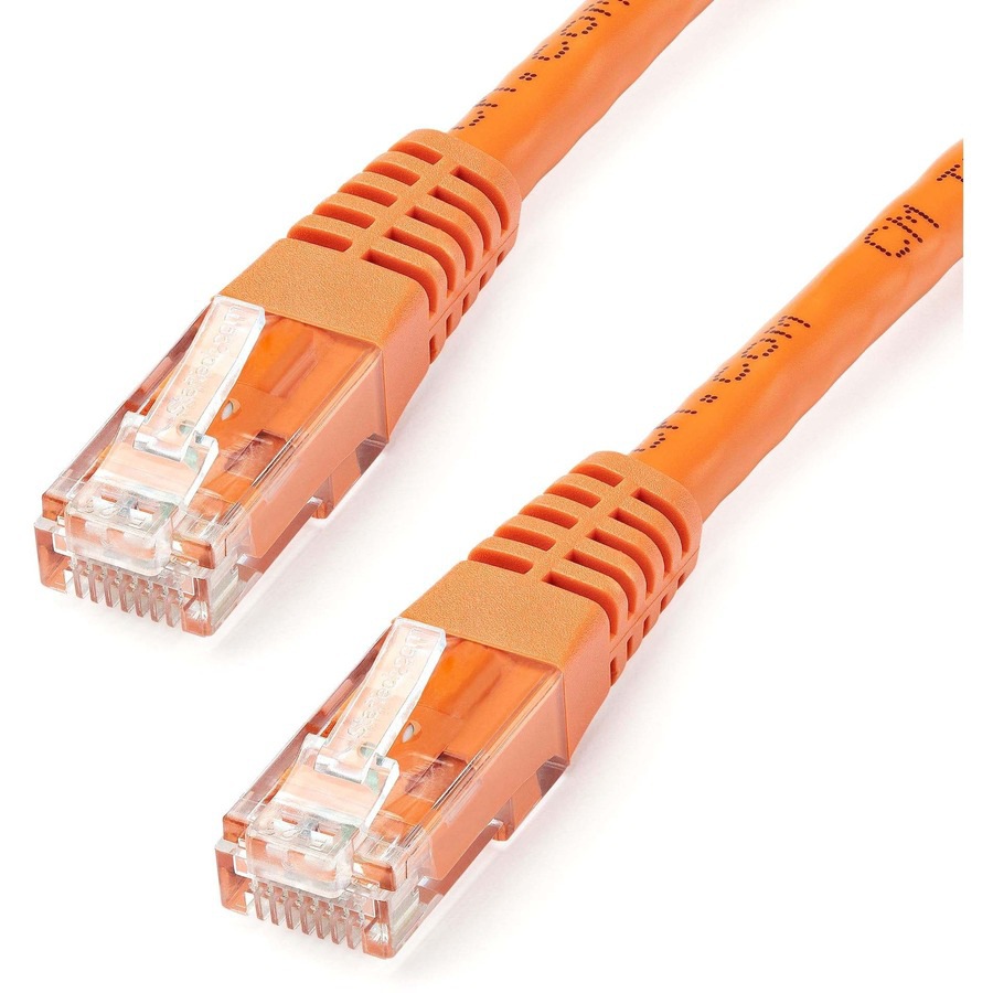 StarTech.com CAT6 Ethernet Cable 20' Orange 650MHz Molded Patch Cord PoE++