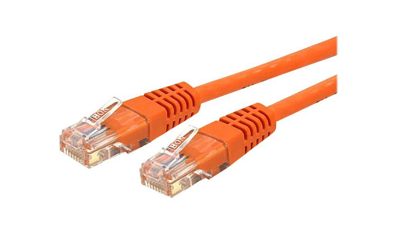 StarTech.com 25ft CAT6 Ethernet Cable - Orange CAT 6 Gigabit Wire 100W PoE 650MHz Molded Patch Cord