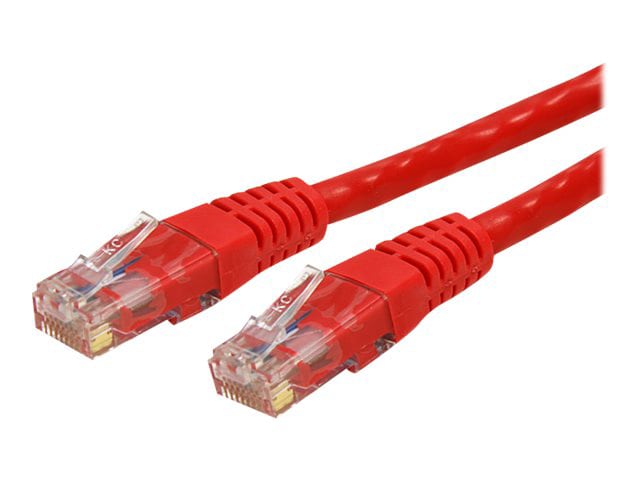 StarTech.com 50ft CAT6 Ethernet Cable - Red CAT 6 Gigabit Wire 100W PoE 650MHz Molded Patch Cord