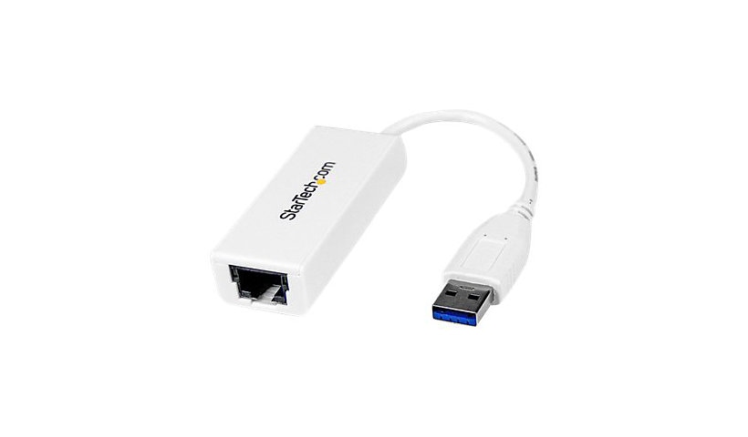 StarTech.com USB 3.0 to Gigabit Ethernet NIC Network Adapter 100/1000 White