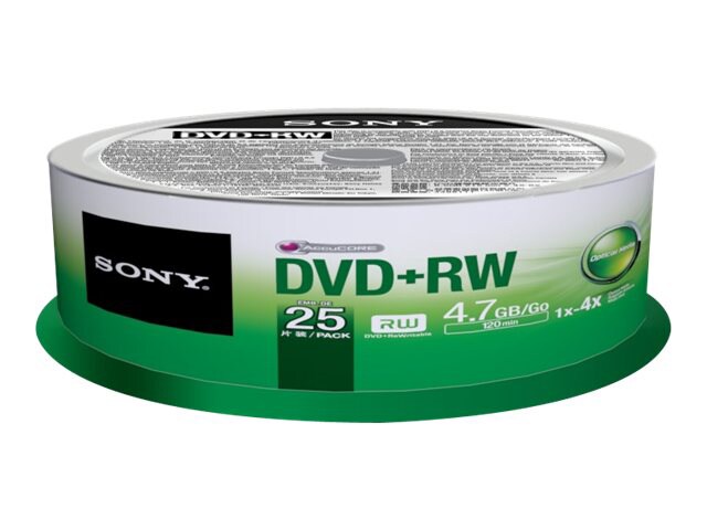Sony 25DPW47SP - DVD+RW x 25 - 4.7 GB - storage media