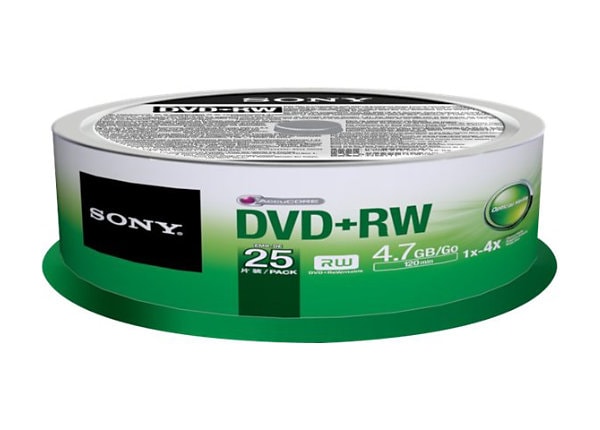 Sony 25DPW47SP - DVD+RW x 25 - 4.7 GB - storage media