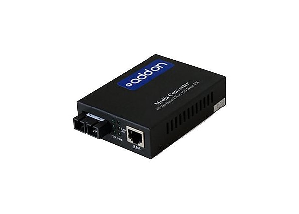 AddOn 100Mbs 1 RJ-45 to 1 SC Media Converter - fiber media converter - 100Mb LAN