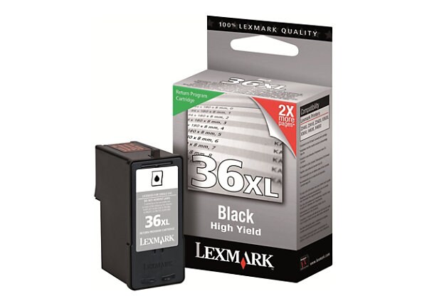 Lexmark Cartridge No. 36XL - High Yield - black - original - ink cartridge - LCCP, LRP