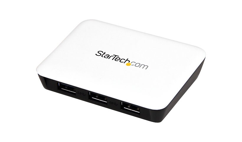 StarTech.com USB 3.0 to Gigabit Ethernet NIC Network Adapter with 3 Port Hub - White