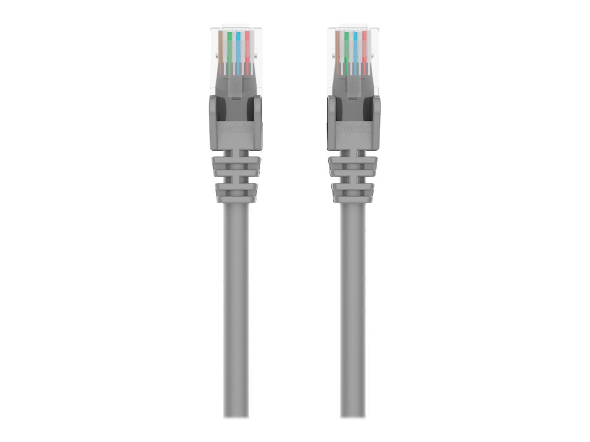 Belkin 14ft CAT5e Ethernet Patch Cable Snagless, RJ45, M/M, Gray - patch cable - 4.3 m