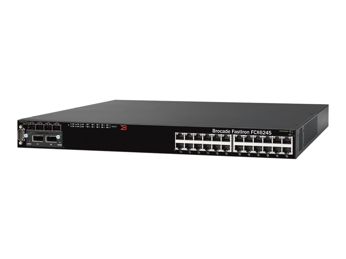 Brocade FastIron CX 624S-HPOE Advanced - switch - 24 ports - managed - rack-mountable
