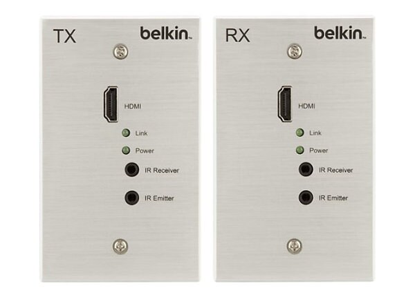 Belkin HDBaseT TX/RX AV Extender Wall Plate - video/audio/infrared extender