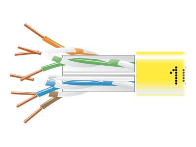 Black Box CAT6, 550-MHz Solid Bulk Cable, 4-Pair, 1000', Plenum, Yellow