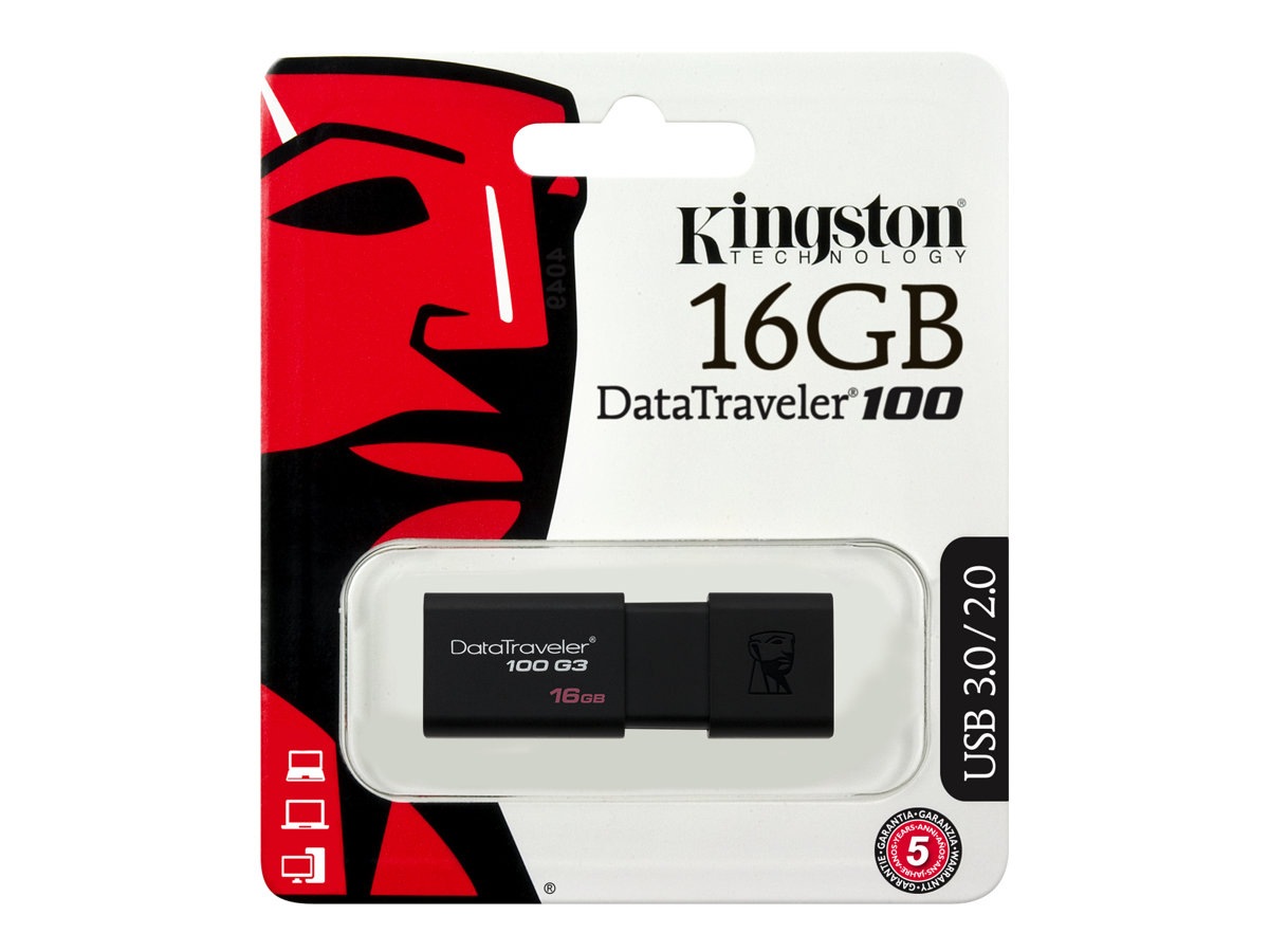 Thumbnail 4 of 4 for Kingston DataTraveler 100 G3 16 GB USB 3.0