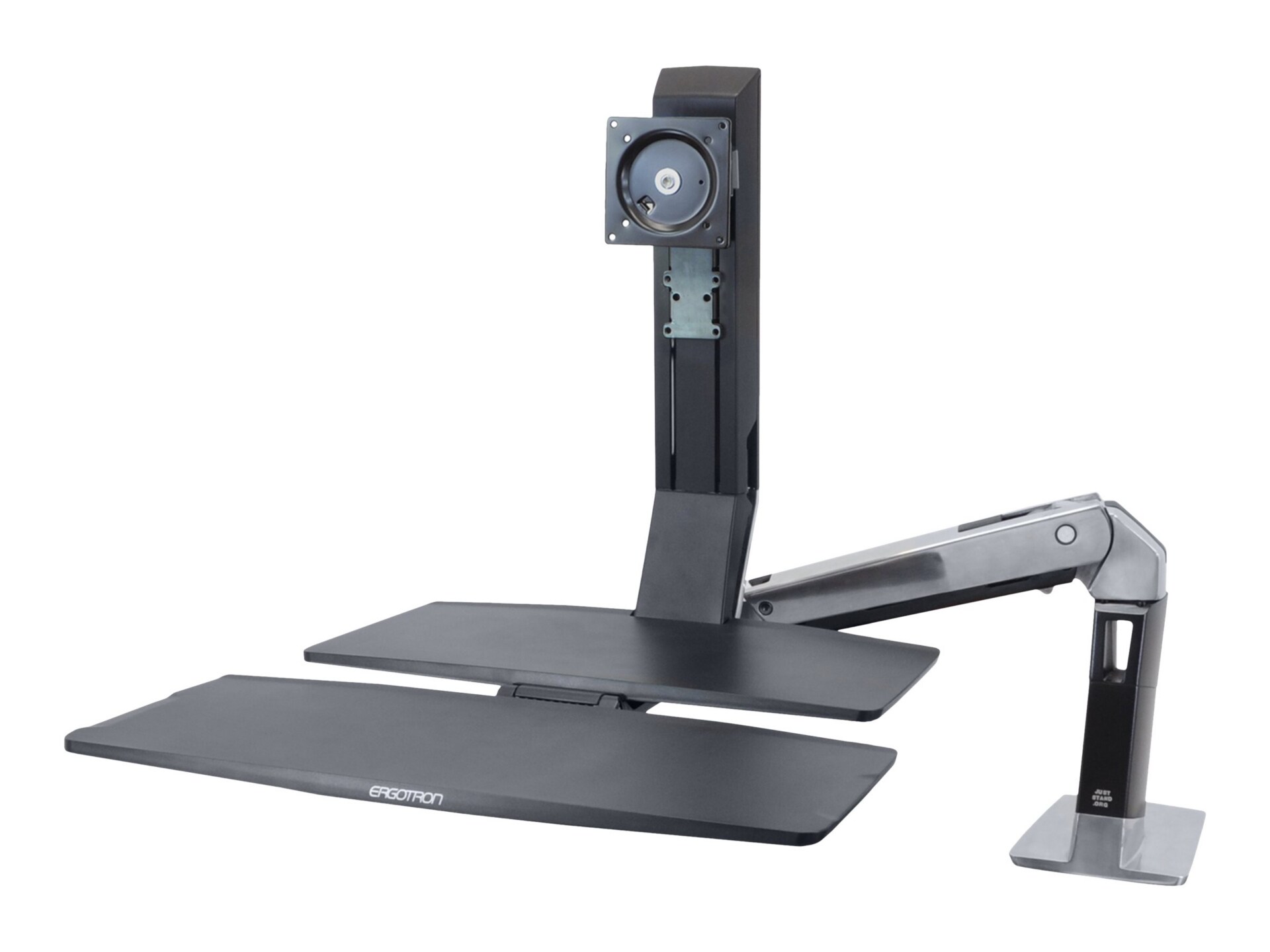 Ergotron WorkFit-A LCD HD with Worksurface+ Standing Desk - mounting kit - for LCD display / keyboard / mouse - polished