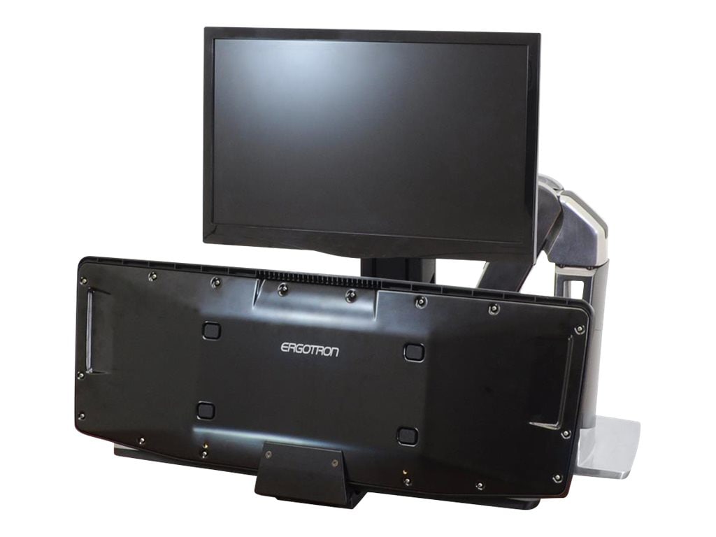 Ergotron WorkFit-A Single LD Workstation With Worksurface - standing desk converter - black, polished aluminum