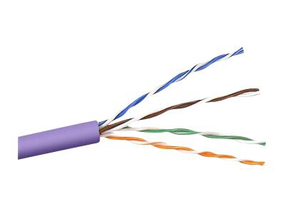 Belkin Cat5e/Cat5 1000ft Purple Solid Bulk Cable, PVC, 4PR, 24 AWG, 1000'