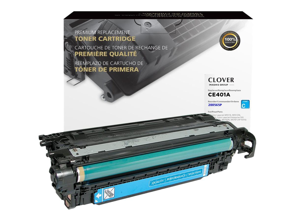 Clover Remanufactured Toner for HP CE401A (507A), Cyan, 6,000 page yield