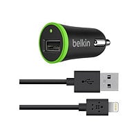 Belkin Car Charger with Lightning to USB Cable (10 Watt/2.1 Amp) - Black