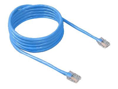 Belkin Cat5e/Cat5 1ft Blue Ethernet Patch Cable, No Boot, PVC, UTP, 24 AWG, RJ45, M/M, 350MHz, 1'