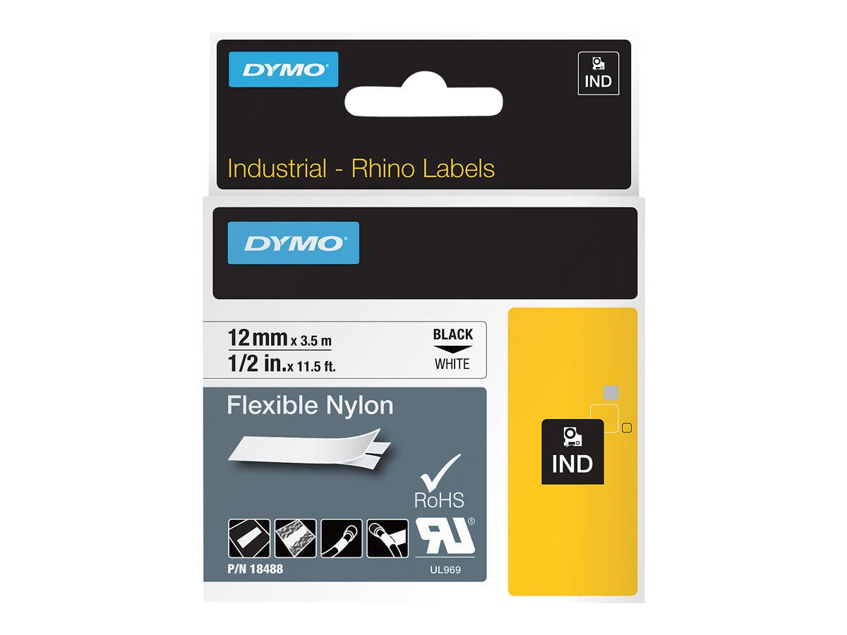 DYMO IND - flexible label tape - 1 cassette(s) - Roll (1.2 cm x 4 m)