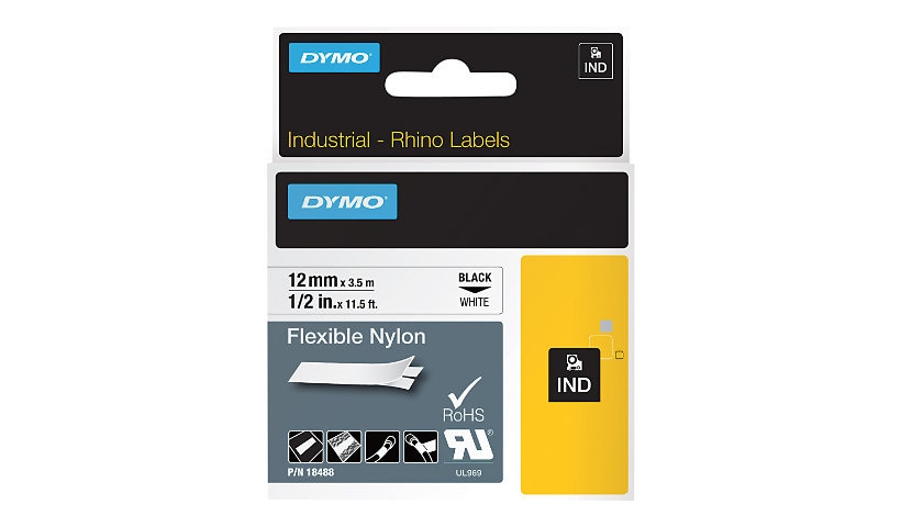 DYMO IND - ruban adhésif souple pour étiquettes - 1 cassette(s) - Rouleau (1,2 cm x 4 m)