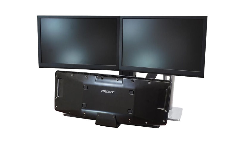 Ergotron WorkFit-A Dual with Worksurface+ Standing Desk - mounting kit - for 2 LCD displays / keyboard / mouse -