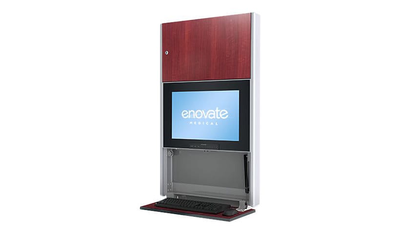 Enovate Medical e550 Hall Wallstation w/ eLift - cabinet unit - for LCD display / keyboard / mouse / CPU - port maple