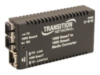 Transition Networks Stand-Alone Mini Gigabit Ethernet Media Converter - fiber media converter - GigE