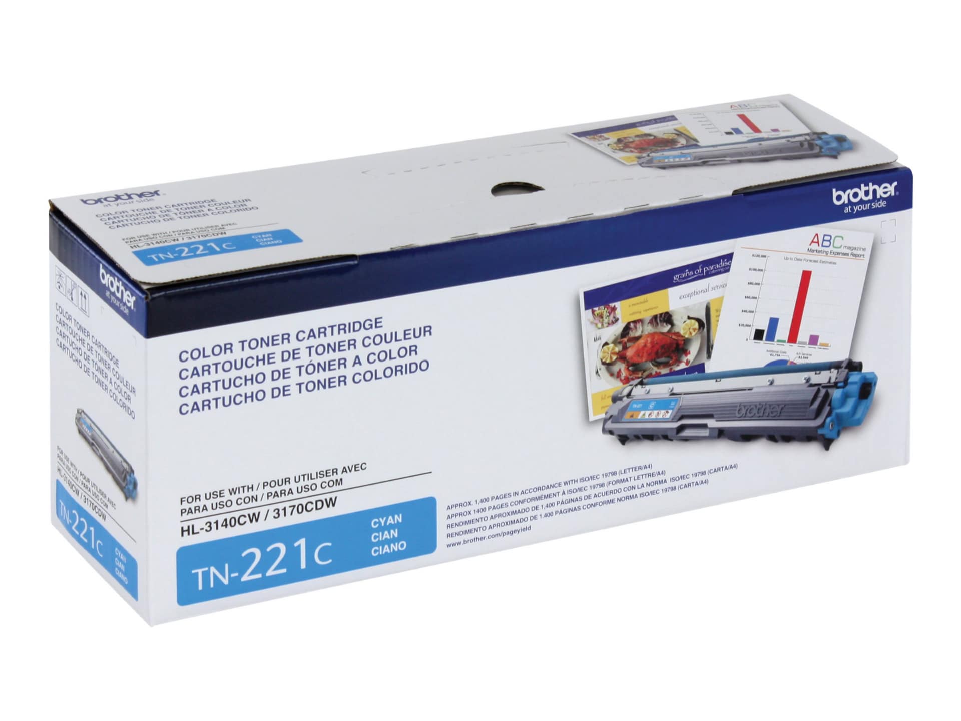 Brother TN221C - cyan - original - toner cartridge